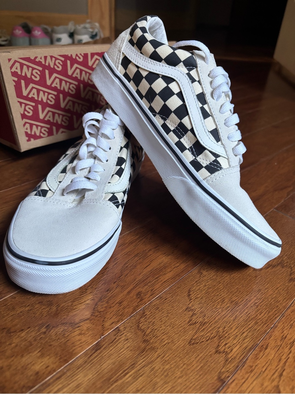 Vans Old Skool Checkerboard Sneakers - Black & White